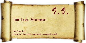 Imrich Verner névjegykártya